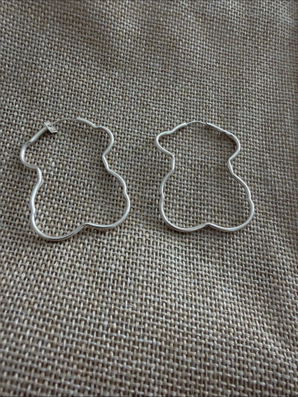 Silver BeersOutline Hoop Earrings - Women Jewelry 925